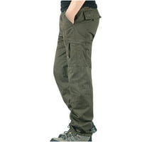Guzom férfi rakomány nadrág-Stretch Slim Fit kültéri alkalmi egyenes lábú nadrág férfiaknak hadsereg zöld