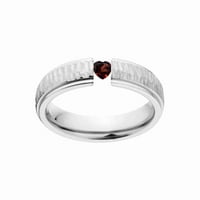 Szív alakú rubin rozsdamentes acél egyedi feszültségkészlet gyűrű