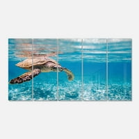 Designart 'Nagy Hawksbill tengeri teknős' fém fali művészet
