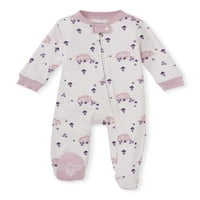 Burt ' s Bees Baby Baby Girl Sleep and Play PJs, organikus pamut Egyrészes Romper Jumpsuit Zip első pizsama