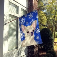 Caroline kincsei SS4610-zászló-szülő Chihuahua téli hópelyhek ünnepi zászló, Többszínű