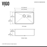Vigo 30 Undermount rozsdamentes acél mosogató, rács és szűrő