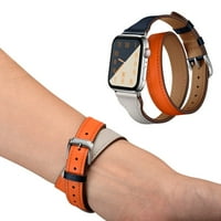 Dupla túra az Apple Watch Band Olaszország Valódi bőr Watchband öv karkötő szíj iWatch sorozat se karszalag-narancssárga