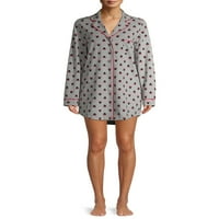 Disney Minnie Női Notch gallér Hosszú ujjú pizsama Sleepshirt