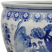 Keleti bútorok 20 női kék-fehér porcelán Akvárium, dekoratív darab