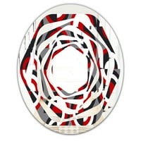 Designart 'retro kör alakú mintázat geometriai' modern ovális fali tükör - örvény