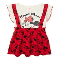 Disney Minnie Mouse Baby & Toddler Girls Pinafore ruha, 2 darabos ruhakészlet, méretek 12m-5T