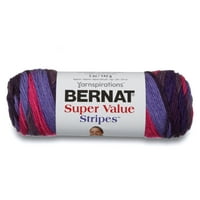 Bernat Super Value Stripes közepes akrilfonal, vadon termő bogyós csíkok 5oz 142g, Yard