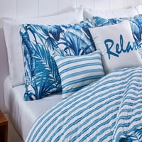 Kék trópusi ágynemű paplankészlet, álcázás és dekoratív párna