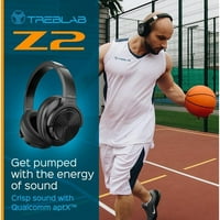 Treblab Z-Bluetooth vezeték nélküli Zajszűrő Fejhallgató a fül felett akár órányi játékidővel-Hi-res Audio, mély basszus,