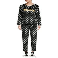 Disney Mickey Mouse női és női Molett méretű pizsama szett, 3 részes