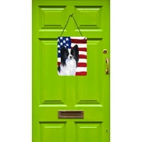 Carolines Treasures SS4032DS USA amerikai zászló Papillon falra vagy ajtóra lógó nyomatokkal, 12x16, Többszínű