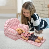 Borz kosár kárpitozott baba szék összecsukható ágy-Rózsaszín Chevron-illik amerikai lány, az életem, mint & a legtöbb