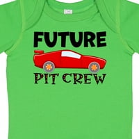 Inktastic Future Pit Crew piros versenyautó ajándék kisfiú vagy kislány Body