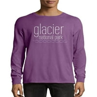 Férfi Hanes Glacier Nemzeti Park Hosszú ujjú grafikus póló