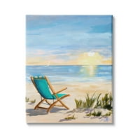 Stupell Indtries összecsukható szék naplemente tengerparti táj nyári Ombre ég, 20, Julie DeRice tervezése