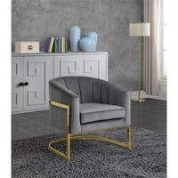 Meridian bútor Carter 18.5 H bársony akcentussal szék szürke és arany