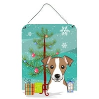 Carolines Treasures BB1632DS karácsonyfa és Jack Russell Terrier fal vagy ajtó függő nyomatok, 12x16, Többszínű