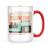 NEONBLOND USA folyók Yellowstone folyó-Wisconsin bögre ajándék kávé Tea szerelmeseinek
