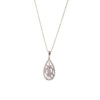 Rose Aranyozott ezüst Marquise különleges vágás CZ medál nyaklánc, 16