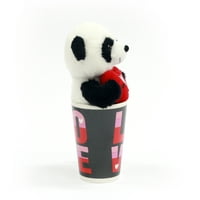Valentin töltött plüss panda a latte bögre ajándékkészletben