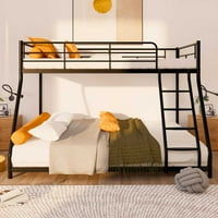 Fém emeletes ágy, Twin over Full emeletes ágy kivehető létra és kényelmes lépcsőfokok gyerekeknek tizenéves felnőttek,