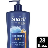 Suave Men 3-In - Hair, arc-és tusfürdő, folyékony tusfürdő, egész nap friss illat, oz