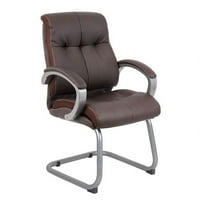 Boss Irodai termékek B8779p-BN Dupla plüss Executive vendégfogadás váróterem szék, Barna