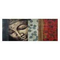 Keleti Bútor Tetőzik Buddha Szobor Vászon Fal Art, 39.25 W 1 D 15.75 H
