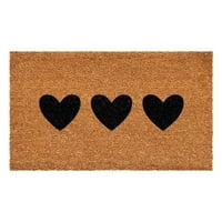 Trio Hearts Doormat, 17 29