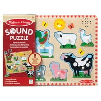 Melissa & Doug Farm Animals Hang Puzzle-Fa Peg Puzzle Hanghatásokkal
