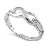 Ezüst Oxidált Platina Bevonatú Infinity Női Női Gyűrű
