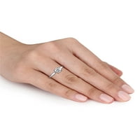 Carat T.W. Gyémánt 14K fehérarany pasziánsz eljegyzési gyűrű
