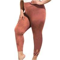 Jóga nadrág a nők egyszínű plusz méretű alacsony derék Leggings üreges virágos kompressziós nadrág