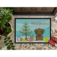 Carolines Treasures BB1606JMAT karácsonyfa és csokoládé Labrador ajtószőnyeg, beltéri szőnyeg vagy kültéri üdvözlő