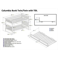 Columbia emeletes ágy Twin over Twin több színben és konfigurációban