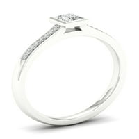Imperial 1 4ct TDW Princess Diamond 10K fehérarany klasszikus eljegyzési gyűrű