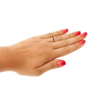Mauli Jewels eljegyzési gyűrűk nőknek 0. Karátos fekete gyémánt esküvői zenekar kialakított 2-prongs 10k Rózsa, Fehér