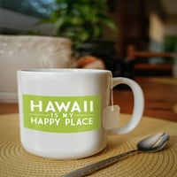 fl oz kerámia bögre, Hawaii Az én boldog helyem, egyszerűen azt mondta, mosogatógép & mikrohullámú sütő biztonságos