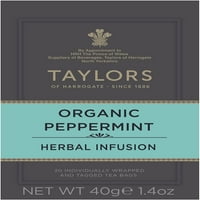 Taylors of Harrogate szerves borsmenta gyógytea, Teazsákok, Ct