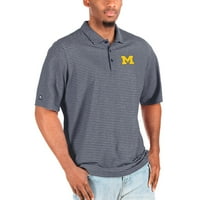 Férfi Antigua Heathered Navy White Michigan Wolverines nagyra értékeli & magas Polo