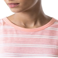 Idő és tru női csíkos rövid ujjú slub legénység nyak póló, 2 csomag