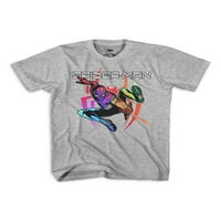 Marvel Spiderman Boys Miles Morales Leap és Logo rövid ujjú grafikus póló, 2-Pack, Méret 4-18