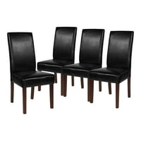 Flash bútorok Greenwich sorozat Parsons szék, készlet 4, fekete LeatherSoft
