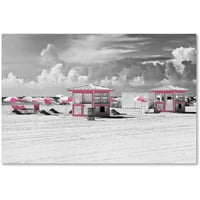 Védjegy Szépművészet Pink Beach Houses Miami Canvas Art készítette Philippe Hugonnard