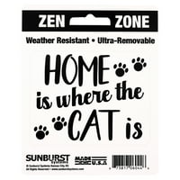 A Sunburst Systems Home ott van, ahol a macska időjárás -ellenálló, eltávolítható időjárásálló, eltávolítható matrica
