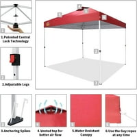 SHADES Pop up Canopy, szabadalmaztatott One Push sátor Canopy, újonnan tervezett tároló táska, tét, kötelek, piros