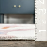 Nuloom Essi ábécé gép mosható gyerekek szőnyege, 4 '6', rózsaszín