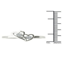 Carat T.W. Gyémánt 10KT fehérarany szív divatgyűrű