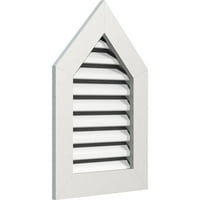 Ekena Millwork 24 W 28 H Peaked Top Gable szellőzőnyílás: Funkcionális, PVC Gable Vent W 1 4 Sík burkolat keret